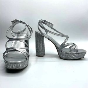 Guess platform sandals silver